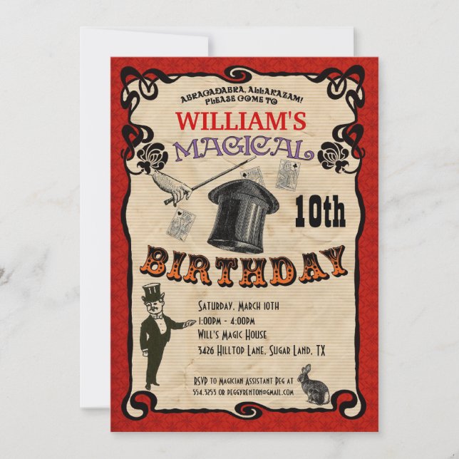 Invitación a la fiesta mágica (Anverso)