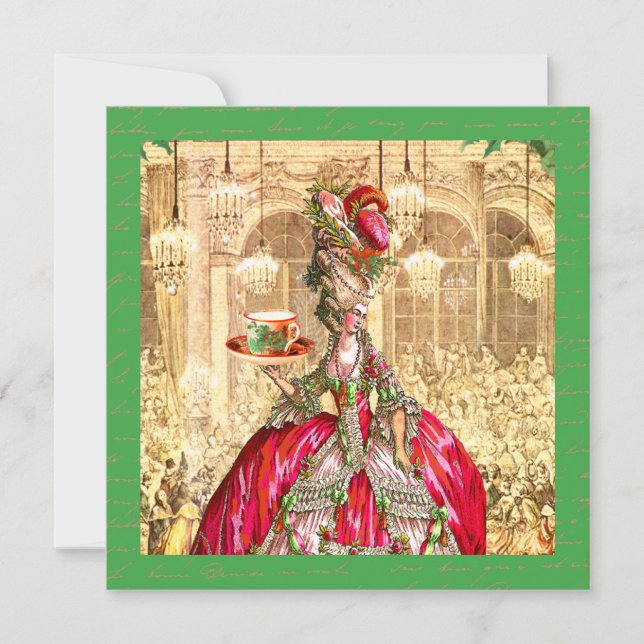 Invitación a la fiesta Marie Antoinette (Anverso)