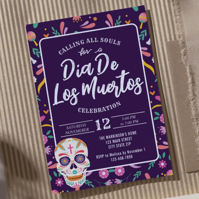 Invitación a la Fiesta Mexicana Dia De Los Muertos (Subido por el creador)