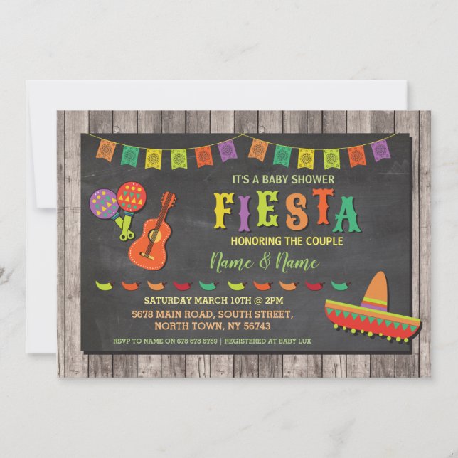 Invitación a la Fiesta mexicana Fiesta Baby Shower (Anverso)