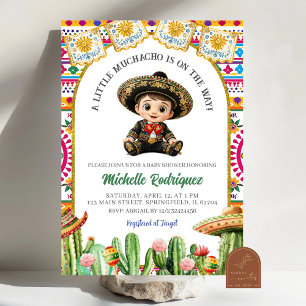 Invitación a la Fiesta Mexicana Muchacho Niño Baby