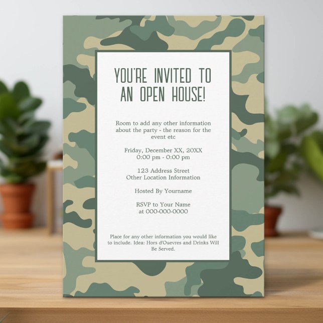 Invitación a la fiesta militar/de camuflaje (Custom Invitation)