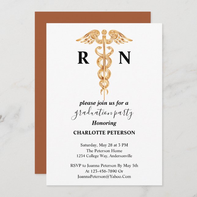 Invitación a la fiesta mínima de graduación de enf (Anverso / Reverso)