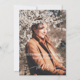 Invitación a la fiesta minimalista de graduación f