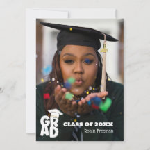 Invitación a la fiesta moderna de graduación de fo