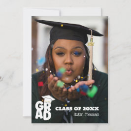 Invitación a la fiesta moderna de graduación de fo