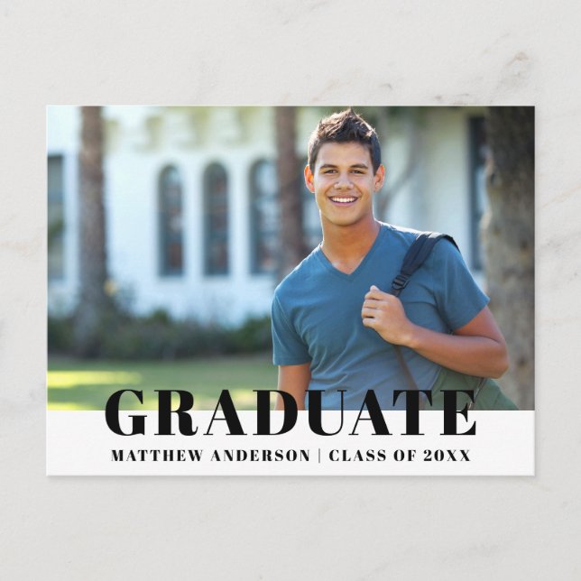 Invitación a la fiesta moderna de graduación de fo (Anverso)