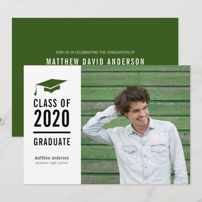 Invitación a la fiesta moderna de graduación de pa (Anverso / Reverso)