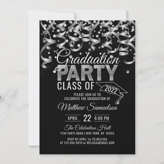 Invitación a la fiesta moderna de GRADUACIÓN de Pu (Anverso)