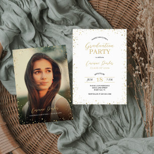 Invitación a la fiesta moderna de graduación fotog