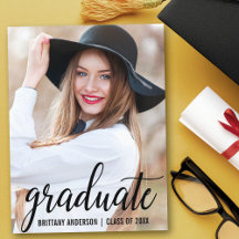 Invitación a la fiesta moderna de graduación fotog