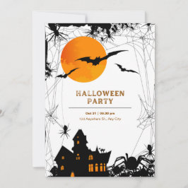 Invitación a la fiesta moderna de Halloween negro 