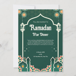 Invitación a la fiesta moderna de Iftar de Ramadán
