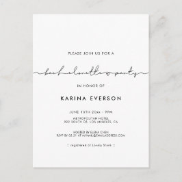 Invitación a la fiesta moderna de la soltera minim