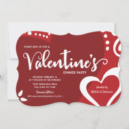 Invitación a la fiesta moderna de San Valentín de 