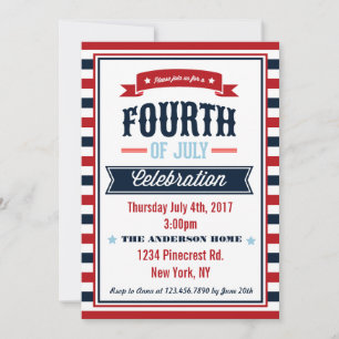 Invitación a la fiesta moderna del 4 de julio