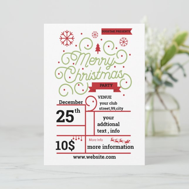 Invitación a la fiesta musical de Navidades person (Anverso de pie)