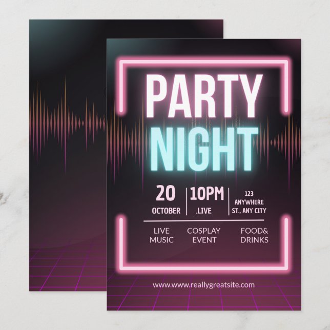 Invitación a la fiesta musical, volante nocturno F (Anverso / Reverso)