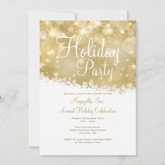 Invitación a la Fiesta Navideña Brillante (Anverso)