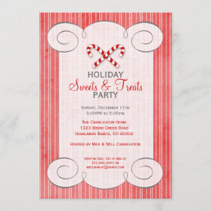 Invitación a la fiesta navideña Candy Cane