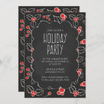 Invitación a la fiesta navideña Chalkboard Holly B<br><div class="desc">Invite a sus amigos y familiares a su fiesta de Navidad con estas hermosas invitaciones a Chalkboard que incluyen un hermoso patrón de bayas y los detalles de sus fiestas escritos con letra moderna. La mayoría de los elementos de diseño se pueden redimensionar, mover, eliminar o cambiar según su elección/preferencia....</div>