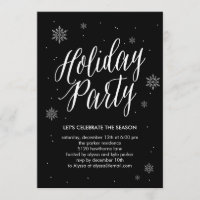 Invitación a la fiesta navideña clásica de copos d