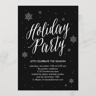Invitación a la fiesta navideña clásica de copos d