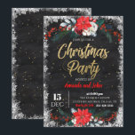 Invitación a la fiesta navideña de Chalkboard Merr<br><div class="desc">Diseñado para nuestra colección de Feliz Navidad,  este personalizable Invitación incluye corona de árbol de navidad y floral roja,  fuentes doradas junto con secciones de personalizable para nombres,  fecha,  lugar y solicitud. Elementos coincidentes disponibles.</div>