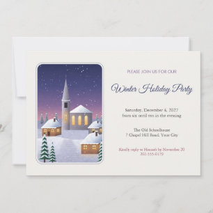 Invitación a la fiesta navideña de la aldea nevada
