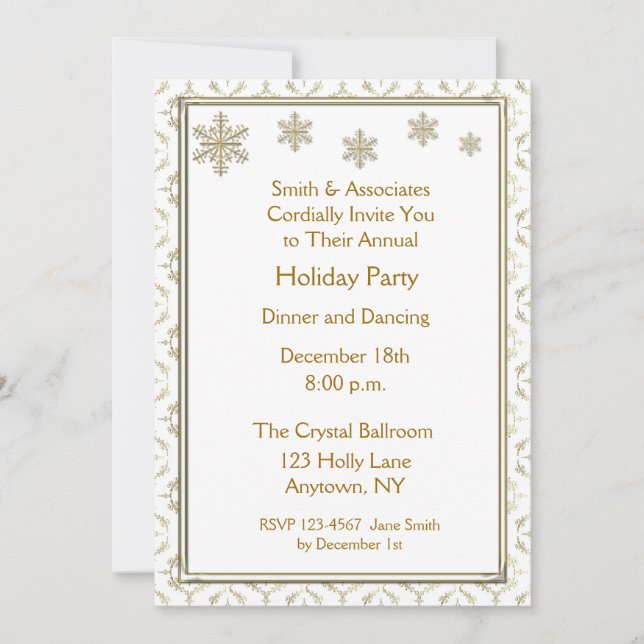 Invitación a la fiesta navideña de los copos de ni (Anverso)