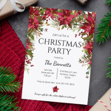 Invitación a la fiesta navideña de Poinsettia