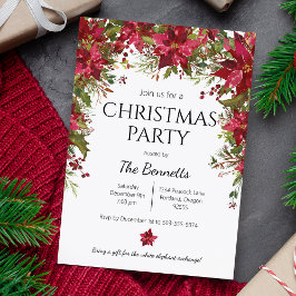 Invitación a la fiesta navideña de Poinsettia
