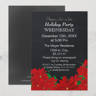 Invitación a la fiesta navideña de Poinsettias de