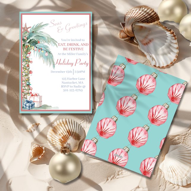 Invitación a la Fiesta Navideña del Árbol de Palma (Christmas Palm Tree Holiday Party Invitation)