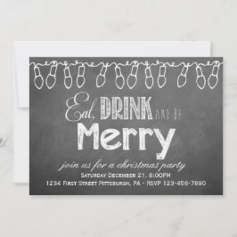 Invitación a la fiesta navideña en el tablero