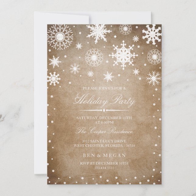 Invitación a la fiesta navideña en invierno (Anverso)