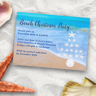 Invitación a la fiesta navideña en la playa