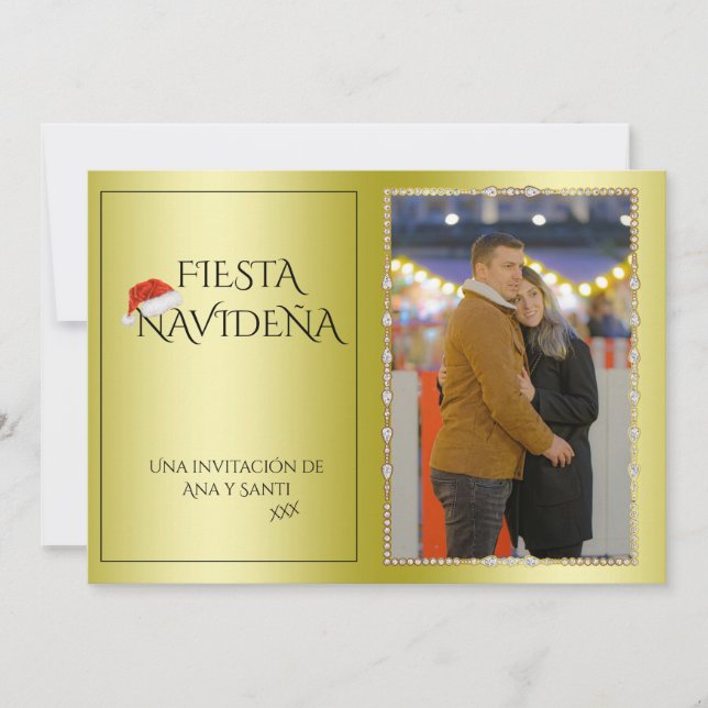 Invitación a la Fiesta Navideña Foto Fiesta de Nav (Anverso)