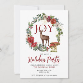 Invitación a la fiesta navideña Joy Woodland Stag