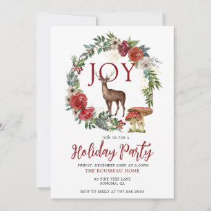 Invitación a la fiesta navideña Joy Woodland Stag