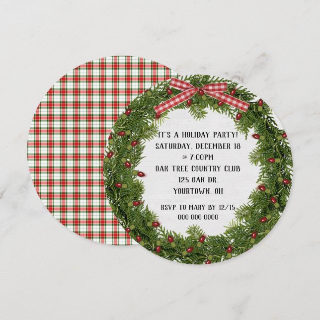 Invitación a la fiesta navideña por navidades (Anverso / Reverso)