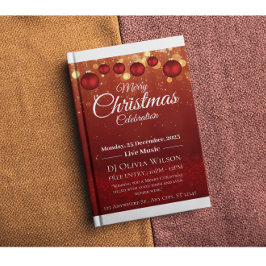 Invitación a la fiesta navideña Red Elegant