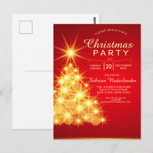 Invitación a la fiesta navideña Red Gold