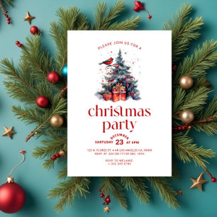 Invitación a la fiesta navideña Red Robin