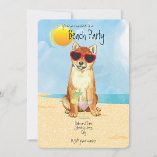 Invitación a la fiesta navideña Shiba Inu Beach