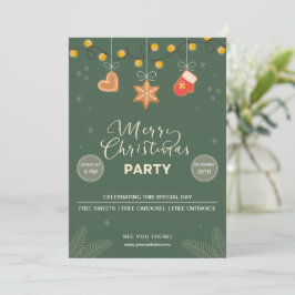 Invitación a la fiesta navideña verde