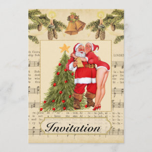 Invitación a la fiesta navideña vintage