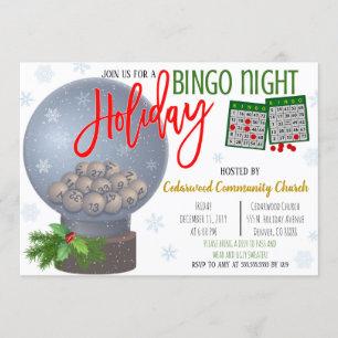 Invitación a la fiesta nocturna de Bingo Navidades