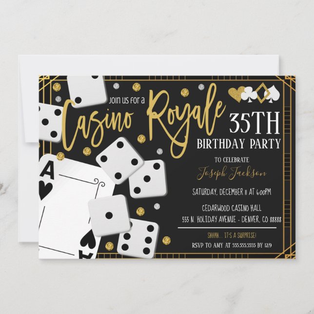 Invitación a la fiesta nocturna de Casino Royale (Anverso)