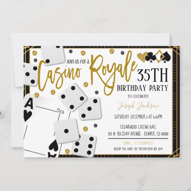 Invitación a la fiesta nocturna de Casino Royale (Anverso)